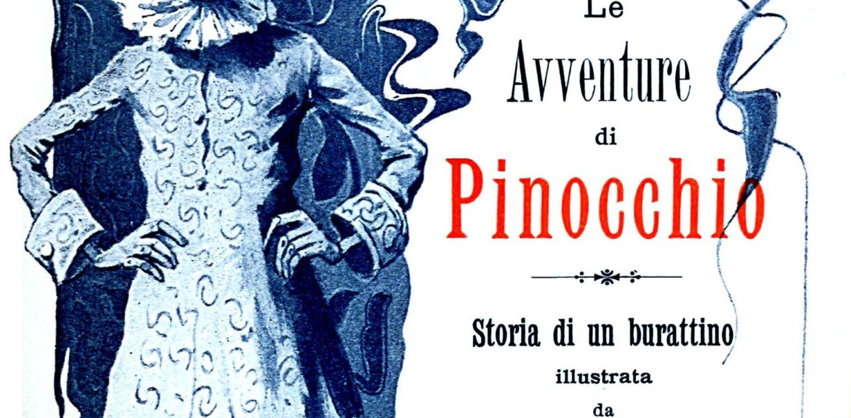 Couverture illustrée ancienne des Aventures de Pinocchio de Carlo Collodi