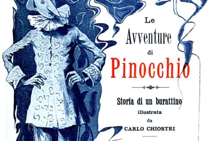 Couverture illustrée ancienne des Aventures de Pinocchio de Carlo Collodi