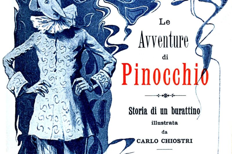 Couverture illustrée ancienne des Aventures de Pinocchio de Carlo Collodi